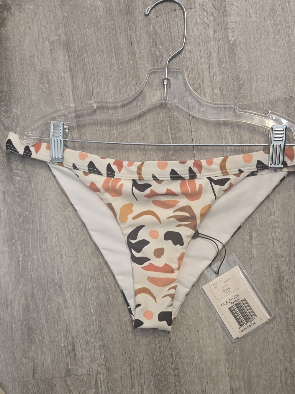 Fella Swim Samuel Bottom Abstract Cream & Coral Bikini Bottom - Women's Swimwear